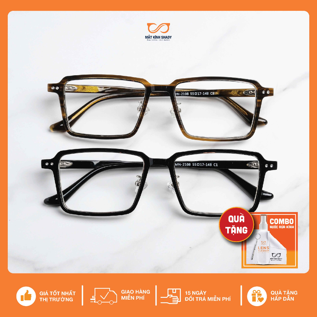 Gọng Kính Cận Nhựa Acetate Shady Unisex G2459 (Nhiều Màu)