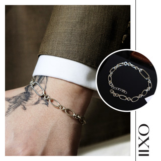 Vòng tay, lắc tay mắt xích - bạc - unisex nam nữ - iixo studio