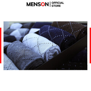 Tất nam công sở cao cổ kháng khuẩn cao cấp đóng hộp 5 đôi 5 màu MENSON TN07 Tất vớ nam cổ trung hộp quà tặng bạn trai