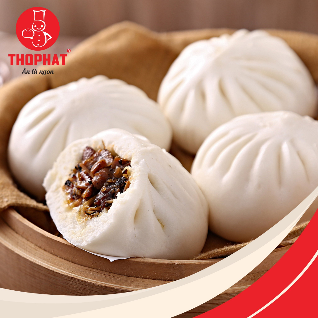 CHÍNH HÃNG Gói 4 Bánh Bao Vịt Quay Sốt Tiêu Đen THỌ PHÁT FOOD