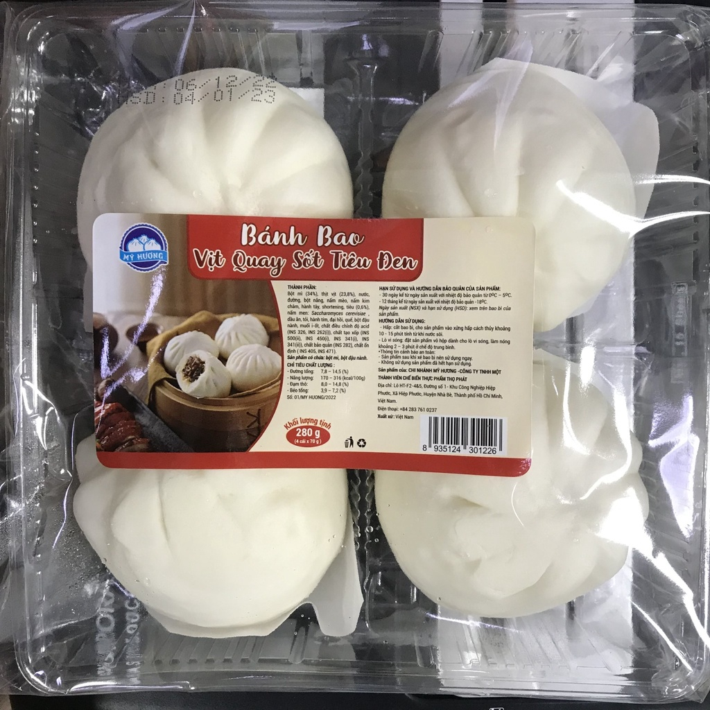 CHÍNH HÃNG Gói 4 Bánh Bao Vịt Quay Sốt Tiêu Đen THỌ PHÁT FOOD