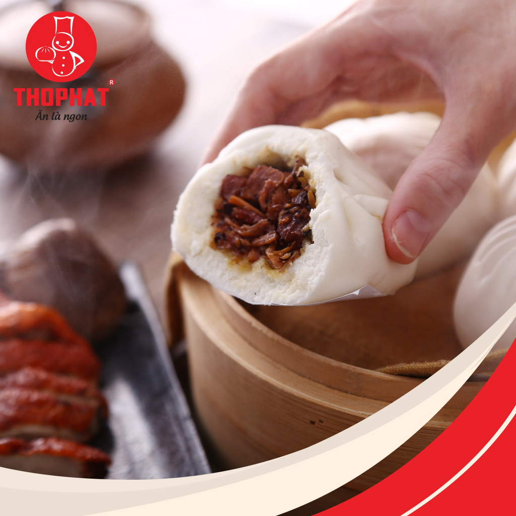 CHÍNH HÃNG Gói 4 Bánh Bao Vịt Quay Sốt Tiêu Đen THỌ PHÁT FOOD