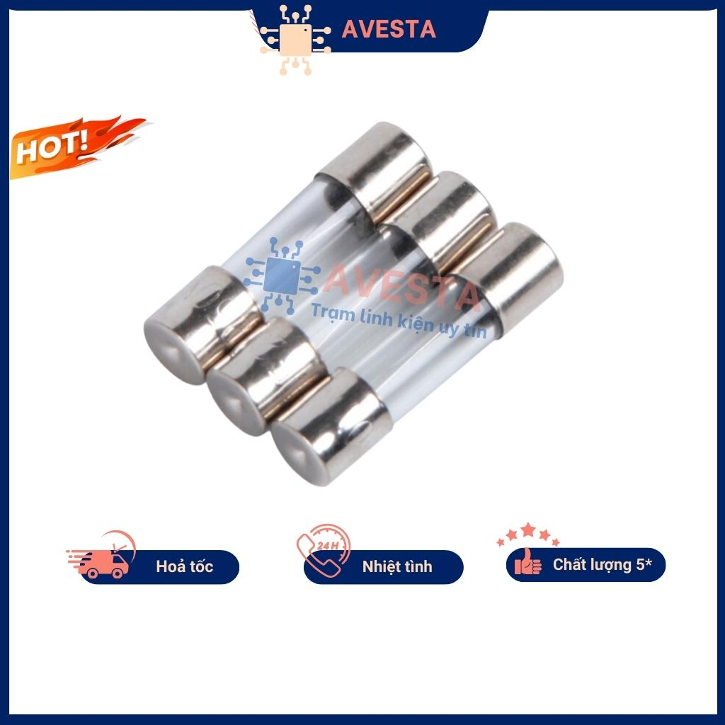 Cầu chì ống thủy tinh 1A/2A/3A/4A/5A/6A/7A/8A/10A/15A/20A/25A/30A 6x30mm Avesta