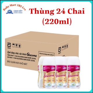 [Date 6.2024] Thùng 24 Chai Sữa Bột Pha Sẵn Glucerna Vani 220ml Cho Người Tiểu Đường
