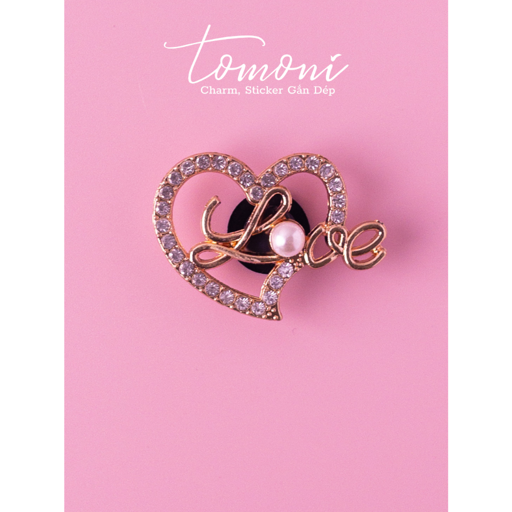 Charm Đính Đá, Jibbitz, Sticker Mặt Đá Kim Loại Trang Trí Giày Dép Sang Trọng MĐ5