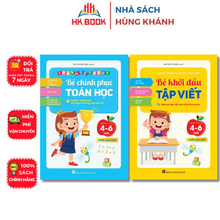 Sách - Combo 2 quyển Bé Khởi Đầu Tập Viết Và Bé Chinh Phục Toán Học - Dành cho trẻ 4-6 tuổi - (2 quyển) - V CB 07