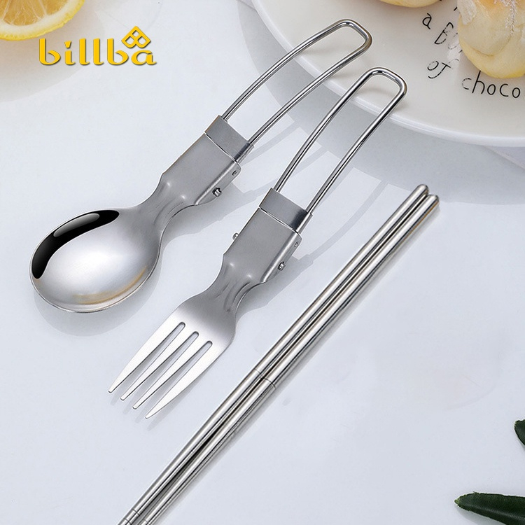 Bộ thìa dĩa đũa gấp gọn dành cho đi dã ngoại cắm trại ngoài trời hay đi phượt BB4274  - Billba outdoors