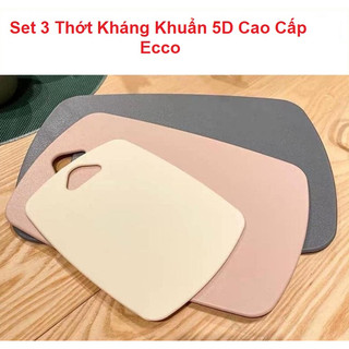 Set 3 thớt kháng khuẩn 5d ecco cao cấp - thớt nhựa dẻo - đồ dùng nhà bếp