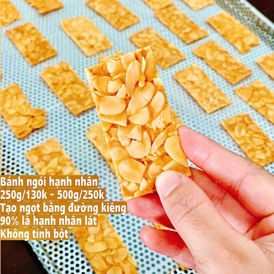 Bánh ngói hạnh nhân đường kiêng siêu hạt