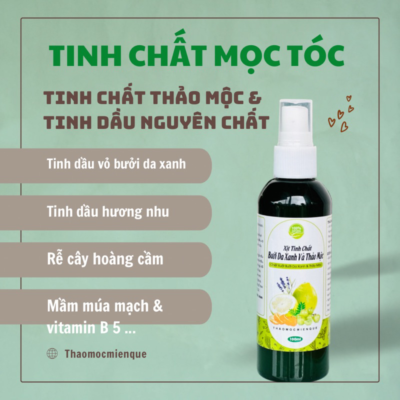 Tinh dầu xịt bưởi tự nhiên kích mọc tóc ngăn rụng và hói tóc