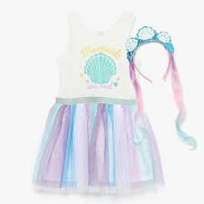 Đầm voan bé gái sắc màu tutu 2-8 tuổi YAMP sát nách in cầu vồng pony mermaid đầm xuất dư bé gái váy đầm trẻ em mùa hè