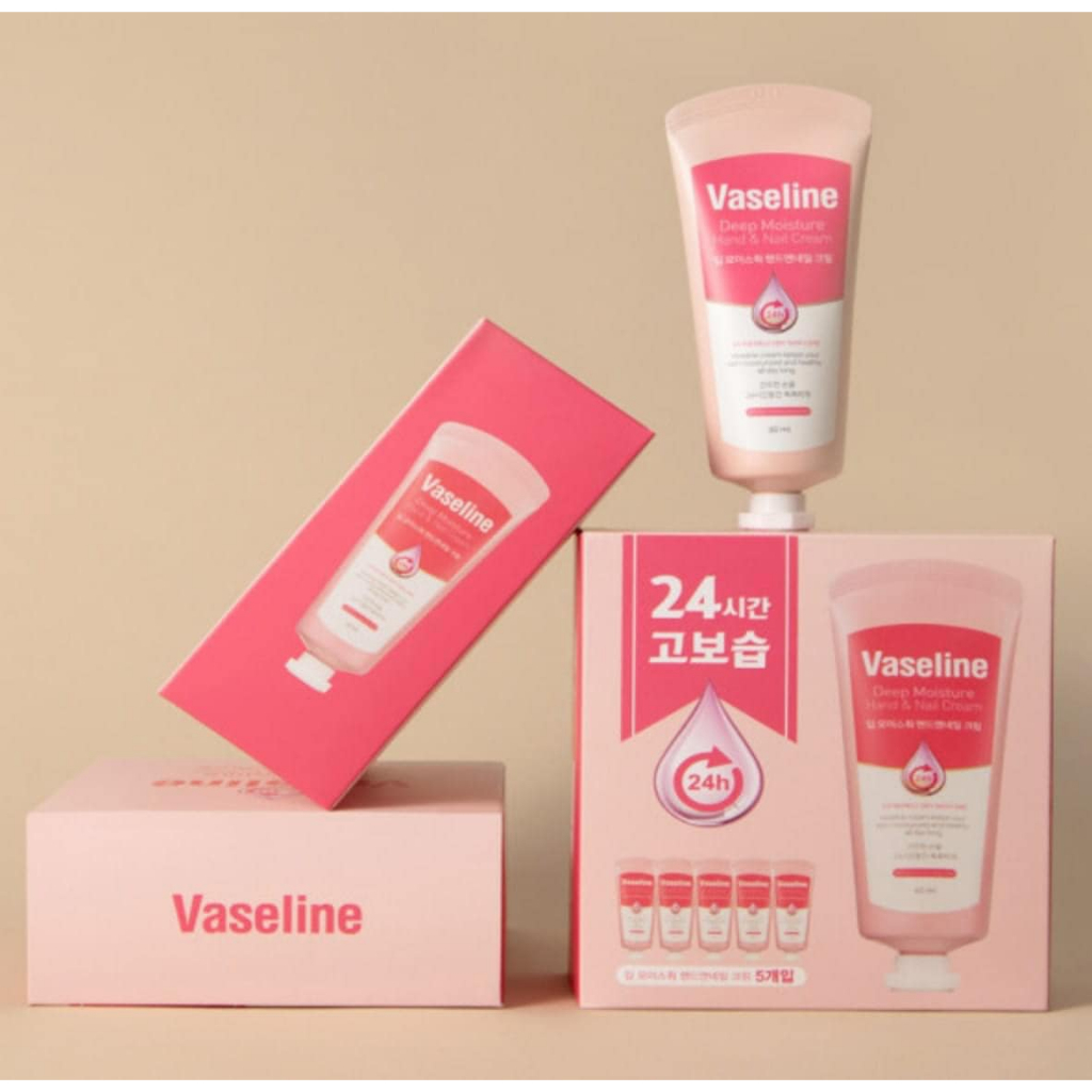 Kem Dưỡng Da Tay & Móng Tay Vaseline Hàn Quốc Deep Moisture Hand & Nail Cream 60ml