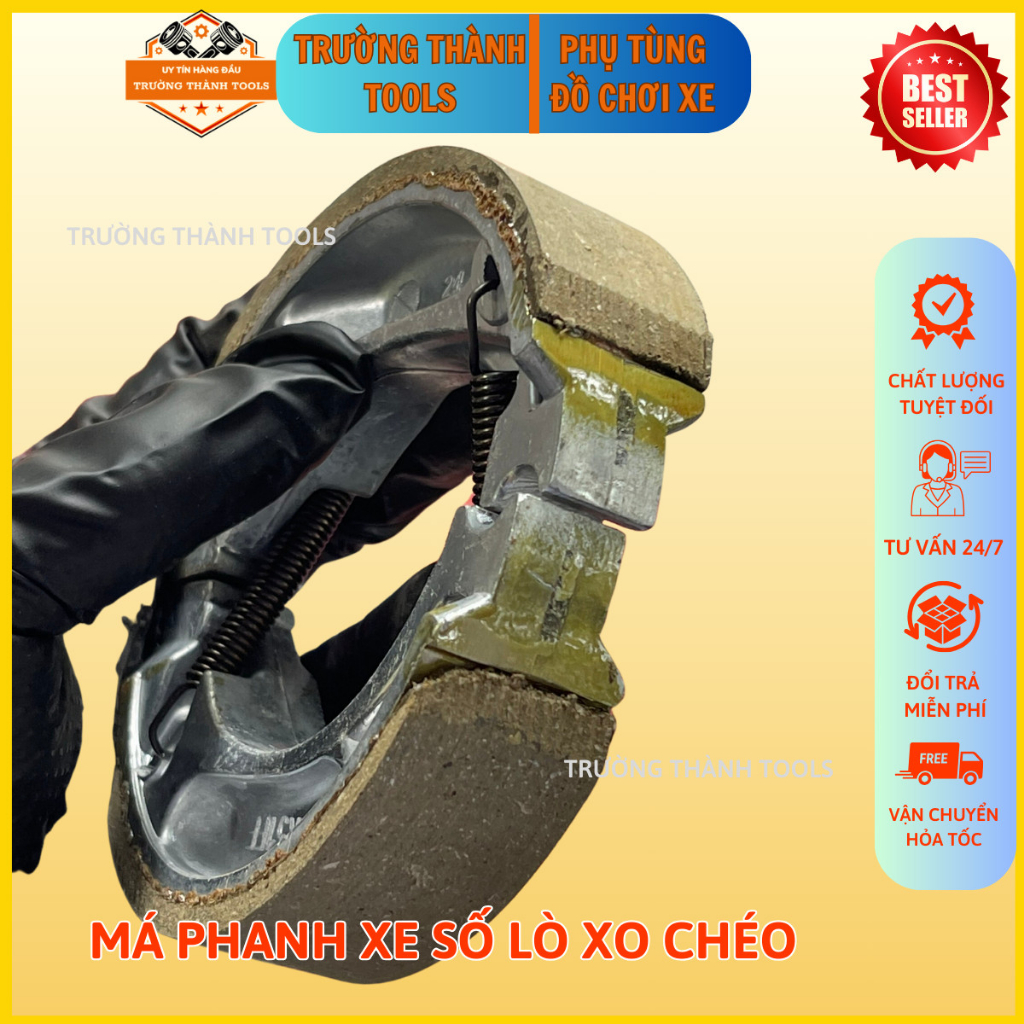 Má phanh xe số,bố thắng sau xe số kèm lò xo ngắn và dài - TRƯỜNG THÀNH TOOLS