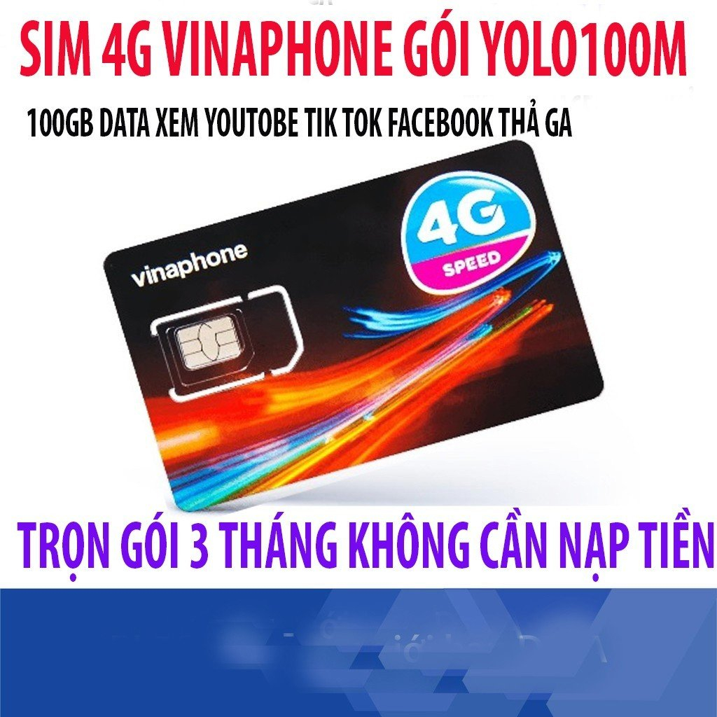 Sim 4G tron gói 3 tháng miễn phí 10 tỷ data youtobe facebook tik tok