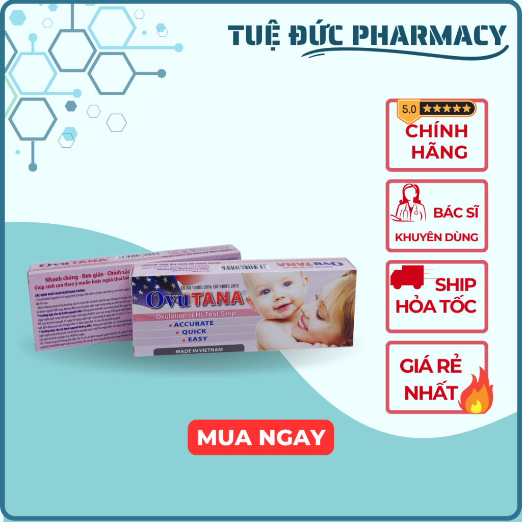 Que thử rụng trứng OVUTANA - nhanh, chính xác, giúp tăng khả năng thụ thai, sinh con theo ý muốn.