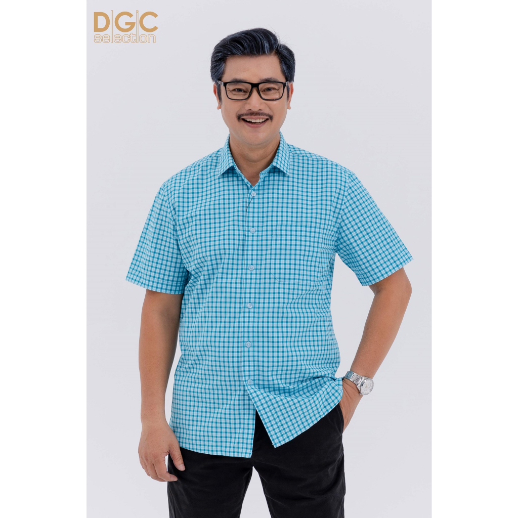 Áo sơ mi ngắn tay nam DGCs - dáng suông,có túi ngực,thoáng mát, thấm hút mồ hôi - SASNBC51M