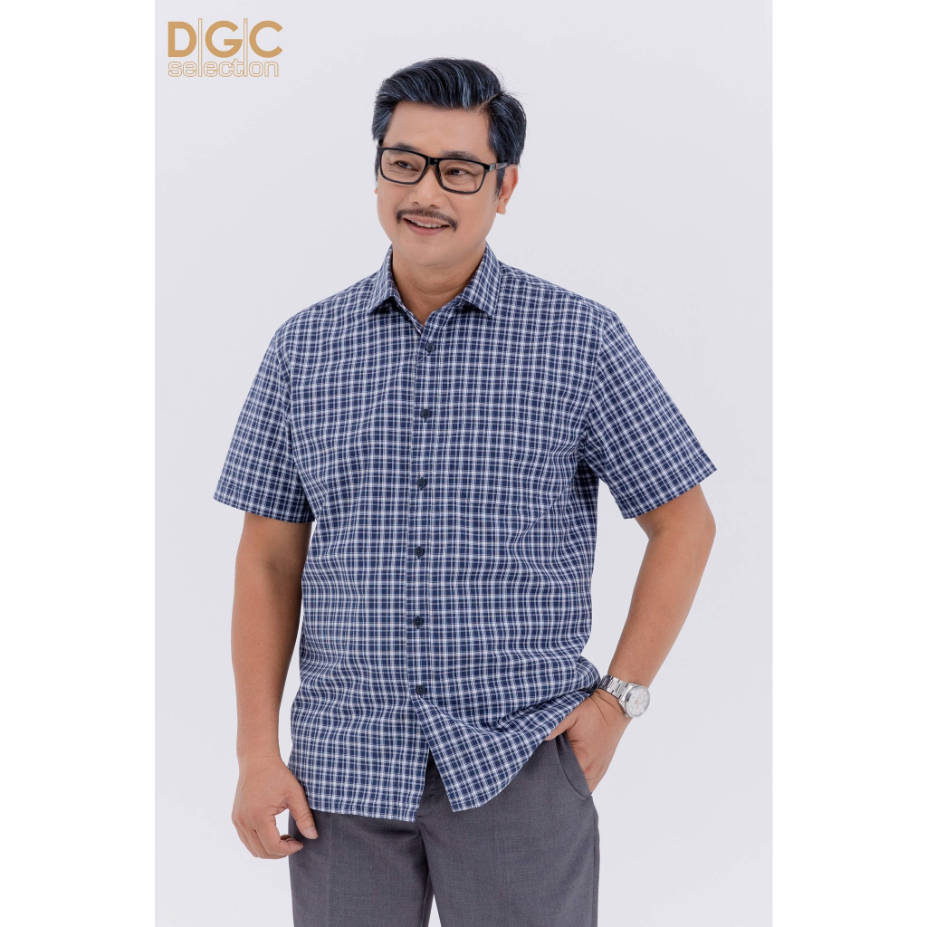 Áo sơ mi ngắn tay nam DGCs - dáng suông,có túi ngực,thoáng mát, thấm hút mồ hôi - SASNBC51M