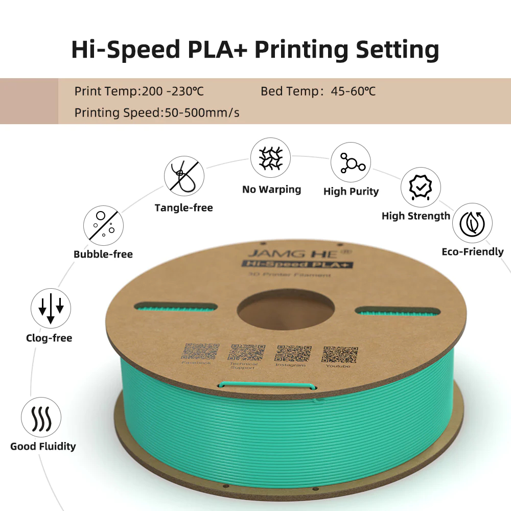 Nhựa In 3D Pla+ Jamg He Siêu Mịn - Siêu Bền - Bóng Mờ Sang Trọng