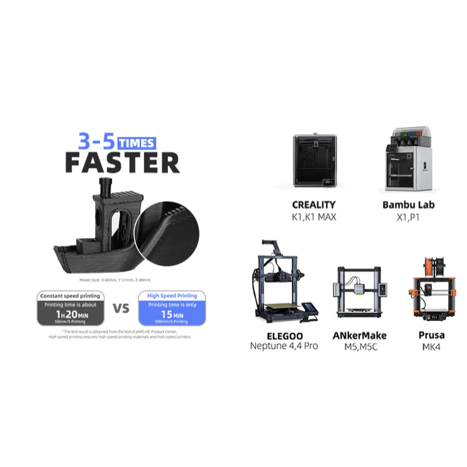 Nhựa In 3D Pla+ Jamg He Siêu Mịn - Siêu Bền - Bóng Mờ Sang Trọng