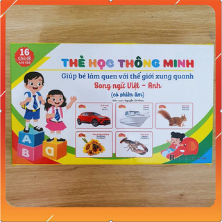Bộ thẻ thông minh 16 chủ đề song ngữ - đồ chơi thông minh thẻ học cho bé giúp khám phá thế giới xung quanh