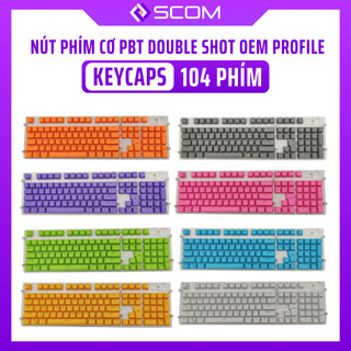 Keycaps màu xuyên led PBT Double Shot OEM profile - Nút phím cơ nhiều màu sắc 104 phím