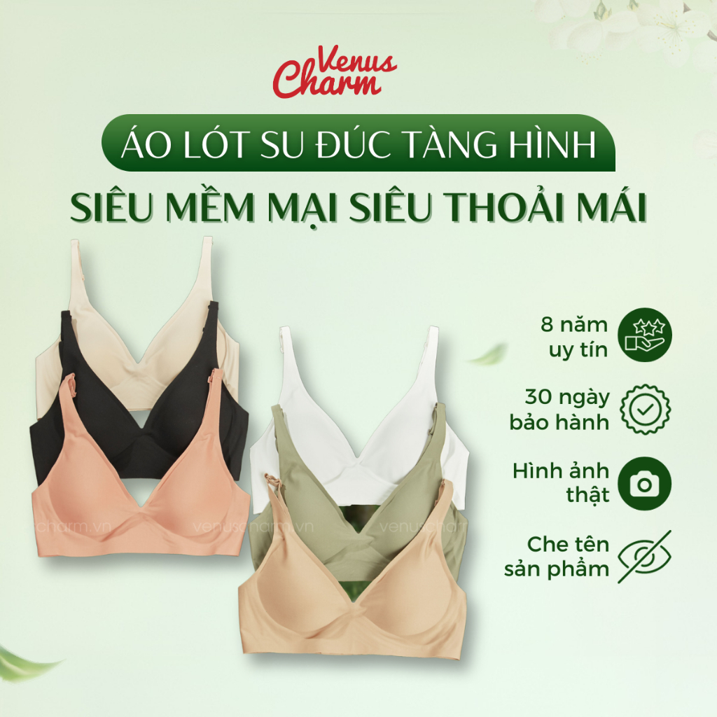 Áo ngực su đúc không đường viền mút mỏng Venus Charm 0803