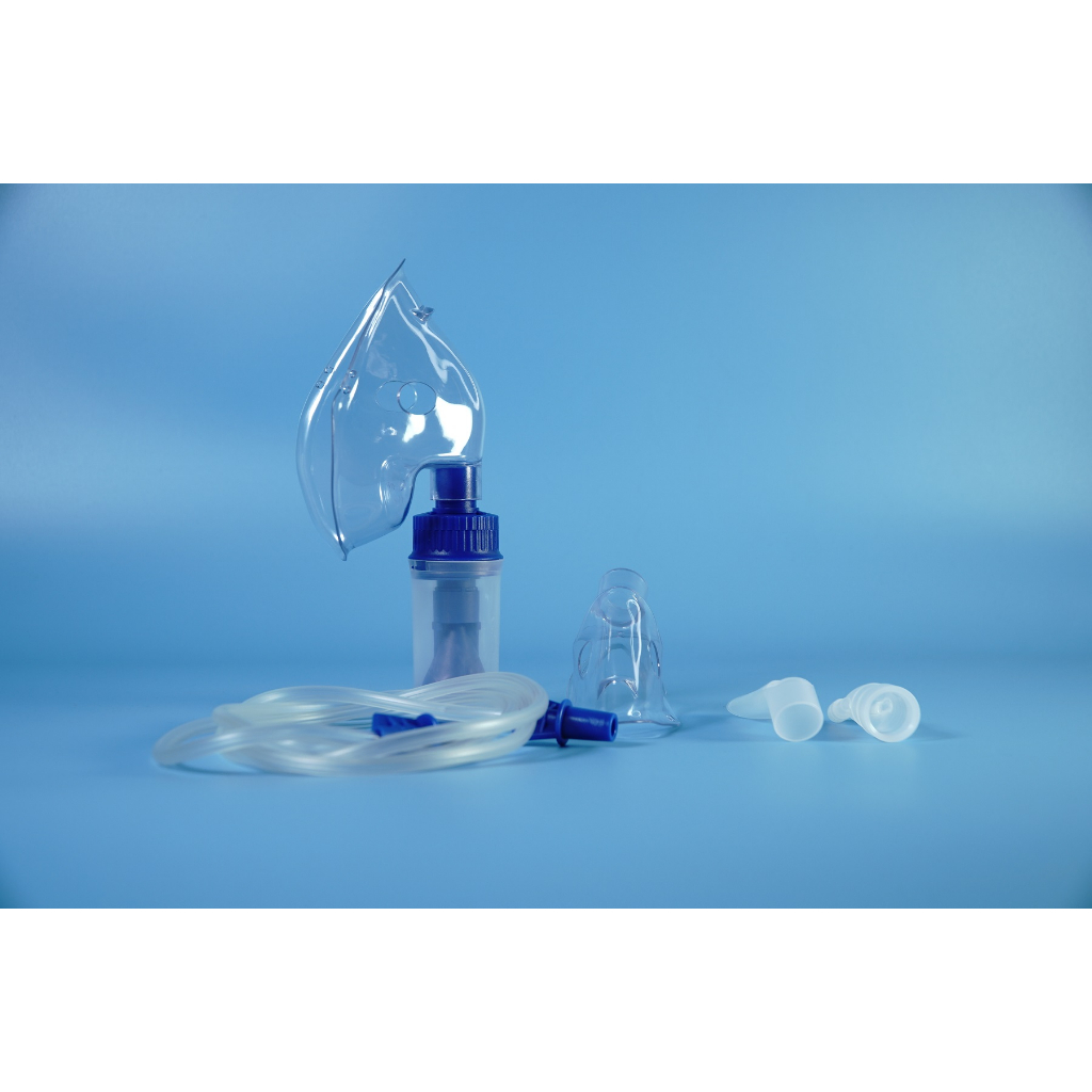 Bộ phụ kiện máy xông khí dung NEBPRO gồm Bầu xông + dây dẫn khí + 2 mặt nạ + dây đeo + ống ngậm + ống xông