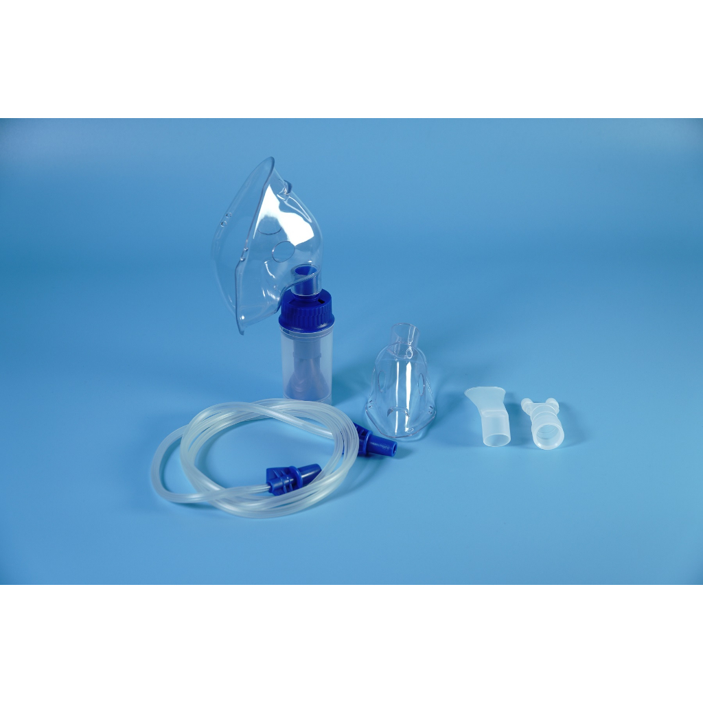 Bộ phụ kiện máy xông khí dung NEBPRO gồm Bầu xông + dây dẫn khí + 2 mặt nạ + dây đeo + ống ngậm + ống xông