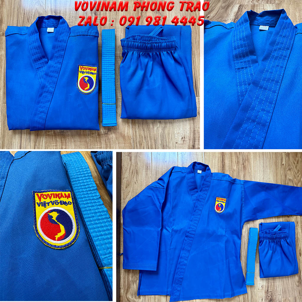 Võ Phục Vovinam chuẩn FOM chất liệu 45% Cotton và poly xài phong trào có bán sỉ số lượng và HLV