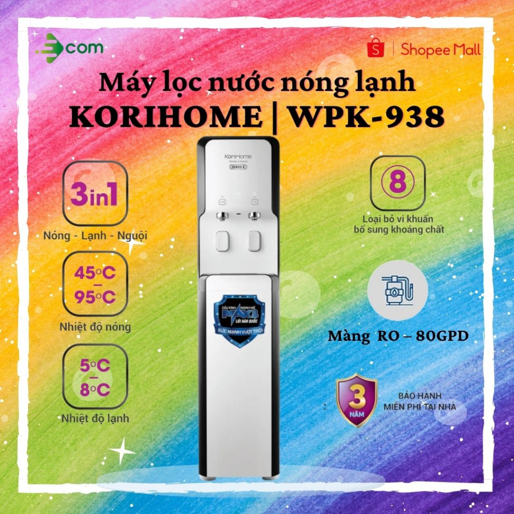 Máy lọc nước tích hợp nóng lạnh Korihome WPK-938