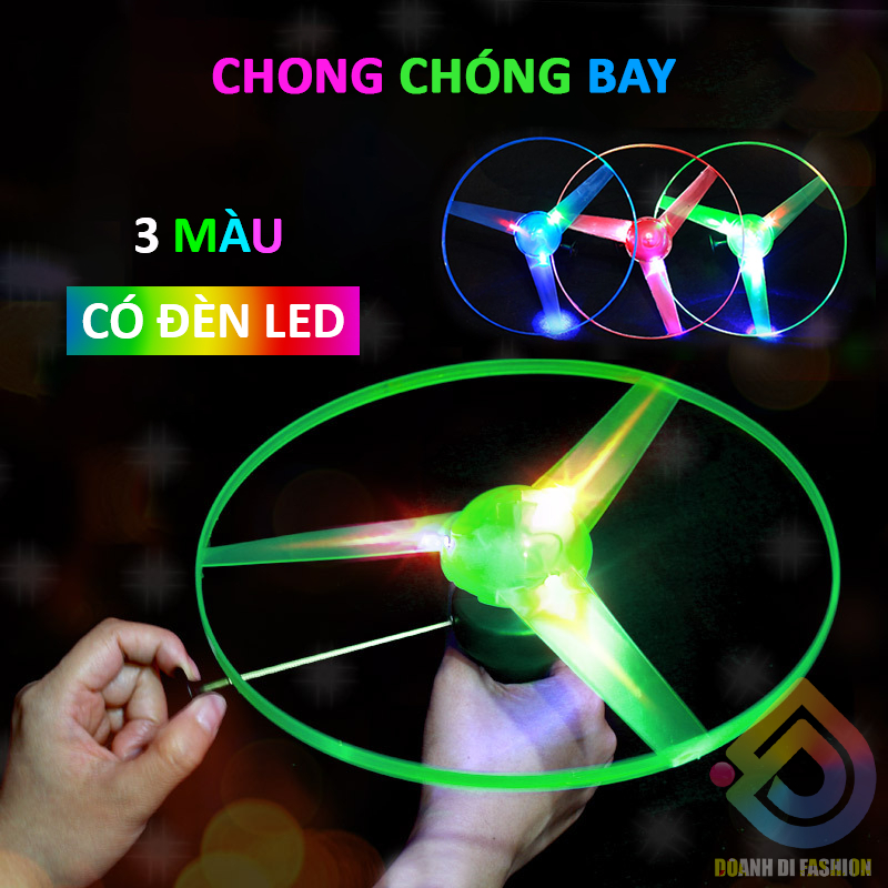 Đồ Chơi Trung Thu Chong Chóng Bay Có Đèn Led. Máy Bắn Đĩa Bay UFO Phát Ság. Trò Chơi Chóng Nhựa Xoay Vận Động Ngoài Trời