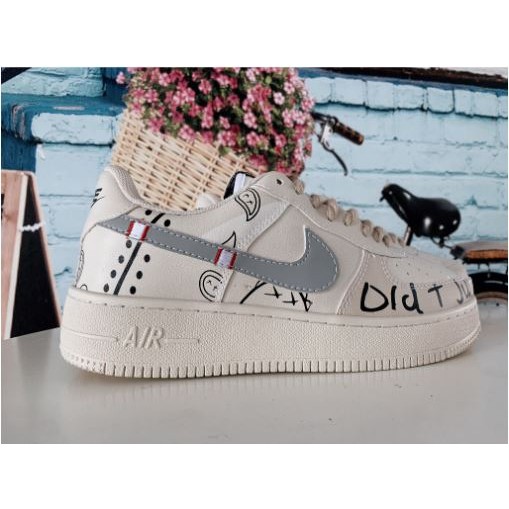 Giày NIKE_ AF1 Be Sữa Nam Nữ, Sneaker Nike_Air Force 1 Low " Brooklyn " Sail Black Full Box Bill