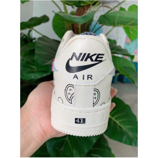 Giày NIKE_ AF1 Be Sữa Nam Nữ, Sneaker Nike_Air Force 1 Low " Brooklyn " Sail Black Full Box Bill