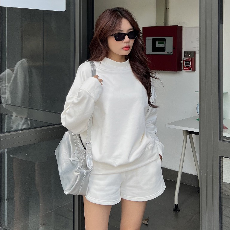 Set bộ đồ nỉ bông Mặt Cười nam nữ form rộng xanh hồng trắng ghi cá tính thể thao hàn quốc