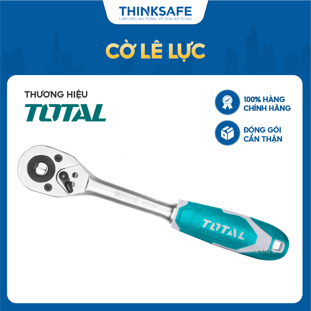 Cần tuýp tự động Total THT106146 dài 158mm 45 răng khẩu 1/4 inch lực mở 30 đến 130Nm chất liệu thép mạ crom - Thinksafe