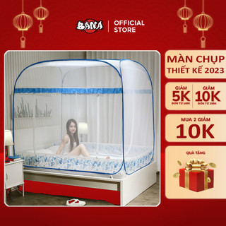 Mùng chụp tự bung đỉnh vuông gập gọn Hàng VNXK Mẫu màn chụp người lớn chống muỗi