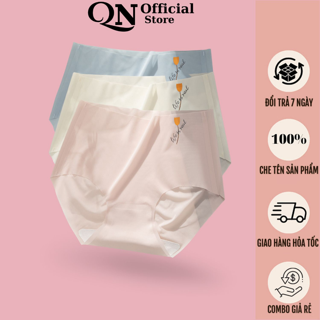 Quần lót nữ (Set 10) cạp cao su thạch băng lụa kháng khuẩn tàng hình không lộ viền siêu mát siêu mỏng CLOVER - 8041