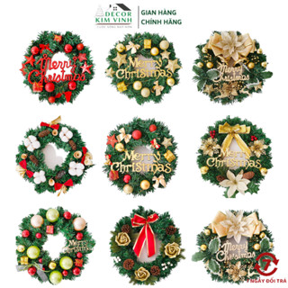  BST Vòng hoa Noel 30cm Nhiều Mẫu Decor Kim Vinh Trang Trí Noel Vòng Nguyệt Quế Giáng Sinh Có Đèn 