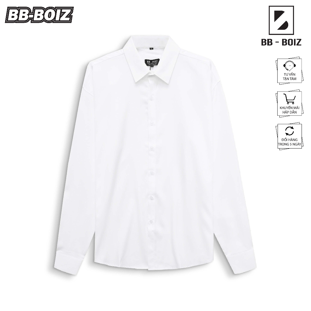 - Áo Sơ Mi Nam Tay Dài Chất Lụa Màu Trắng - Đen From 70kg - 140kg