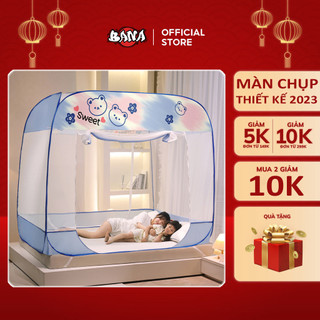 Mùng chụp người lớn gấp gọn tự bung cao cấp chống muỗi màn chụp 1m4 1m6 1m8 2m2