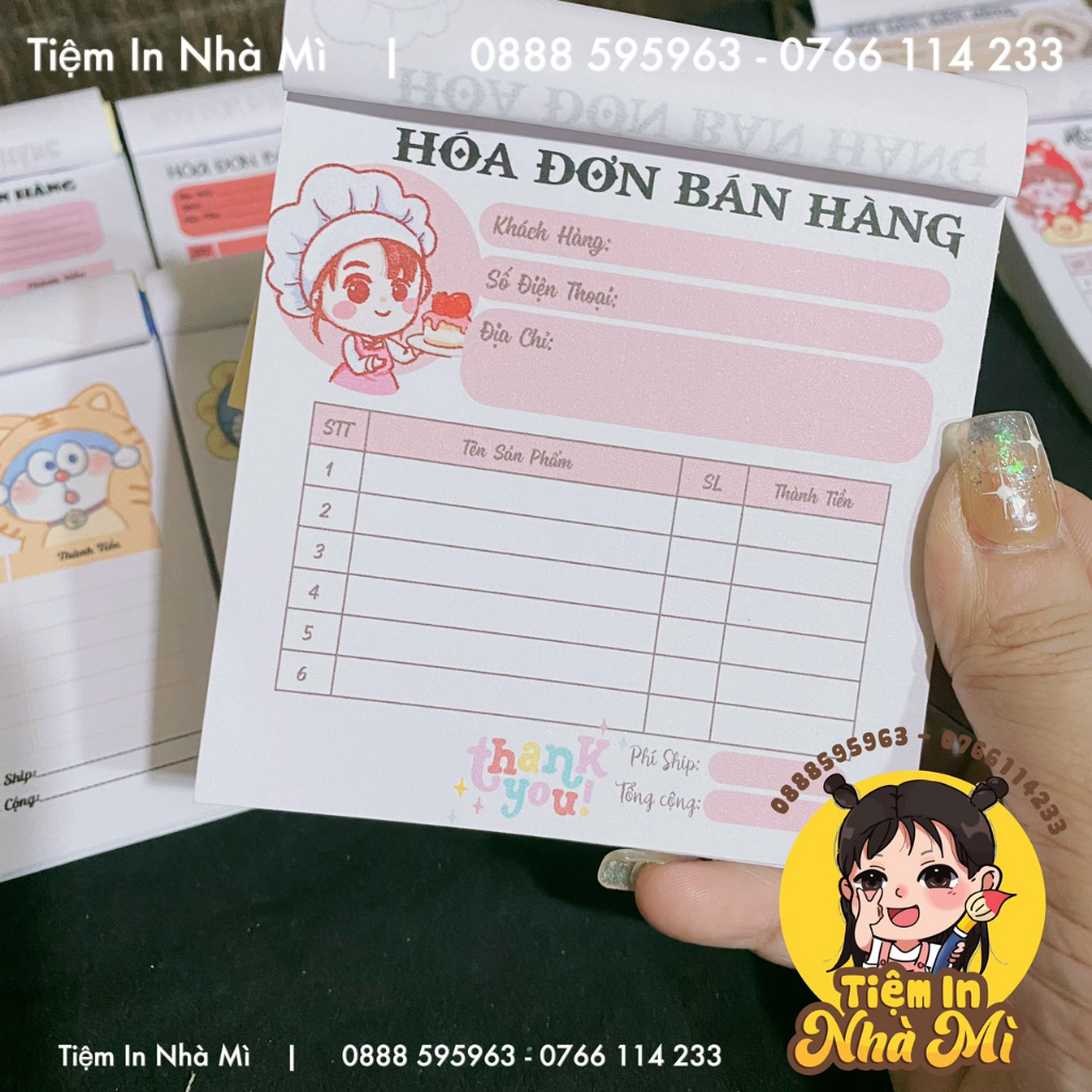 Hóa đơn bán hàng mini size 9x10cm