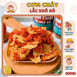 300g Cơm cháy mắm hành lắc khô bò Ăn Vặt Vui