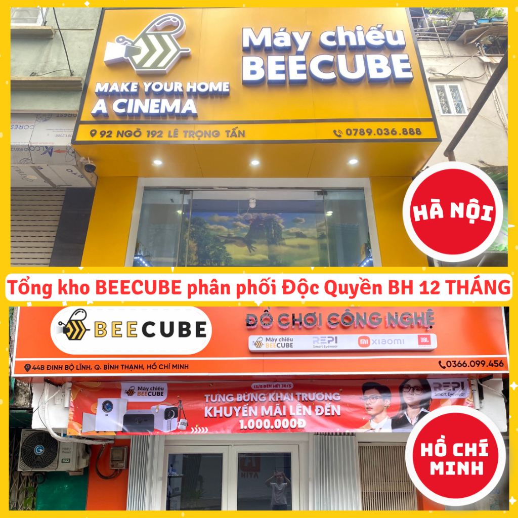 [Mã BMLT50 giảm đến 50K] Máy Chiếu Mini Beecube Chính Hãng Độc Quyền - Bảo hành 12 tháng