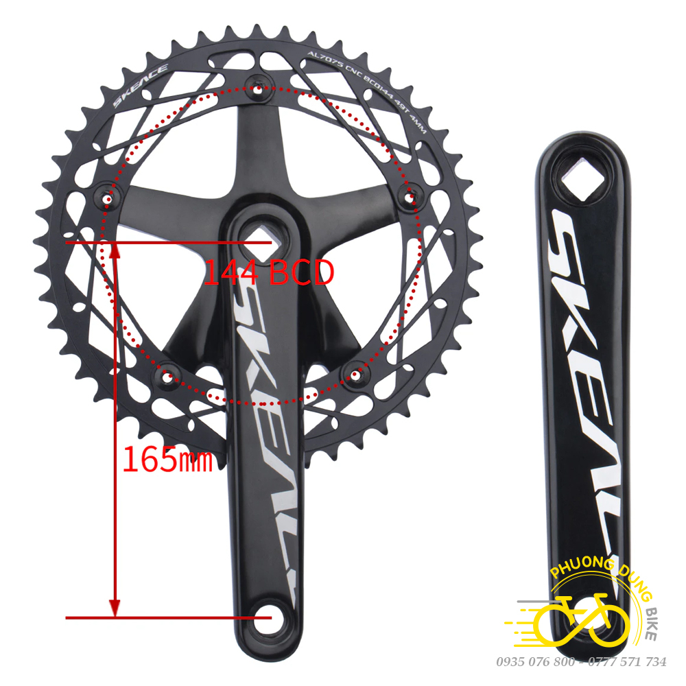 Đùi đĩa  xe đạp 1 tầng Fixed Gear SKEACE 144BCD 49T