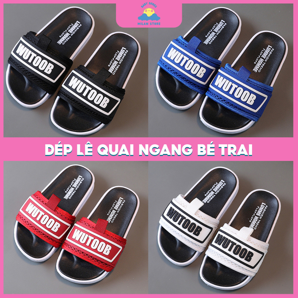 Dép Quai Ngang Dành Cho Bé Trai Đế Êm Mềm Chống Trơn Trượt