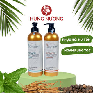 Dầu gội xả phục hồi chống rụng tóc v76 keratin collagen 800ml