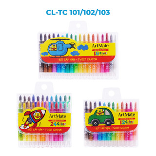 Bút sáp vặn màu classmate 12/18/24 màu cl-tc101,cl-tc102,tc-103 sắc màu chuẩn, sinh động, có độ bám giấy tốt.