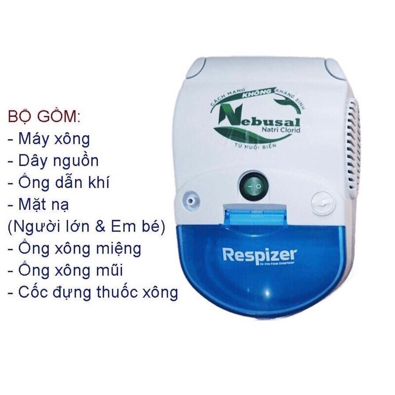 Máy xông khí dung Respizer - Máy xông mũi họng (Dược phẩm CPC1) Bảo hành 6 tháng lỗi 1 đổi 1