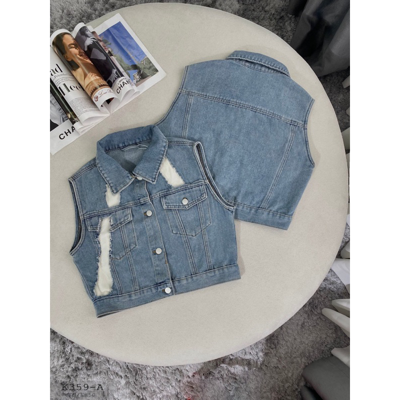 ÁO GILÊ NỮ JEAN CROPTOP
