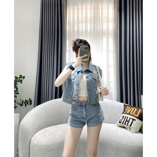 ÁO GILÊ NỮ JEAN CROPTOP